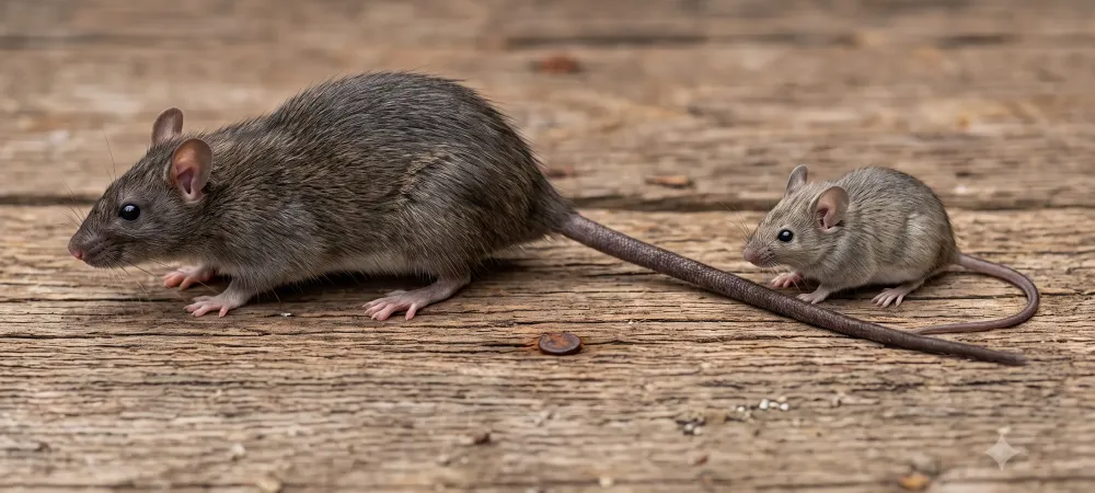 Roof rat and mouse