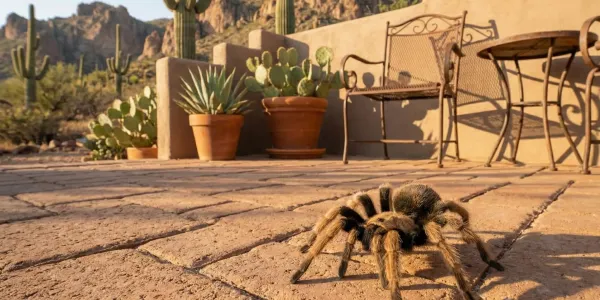 tarantula on the patio