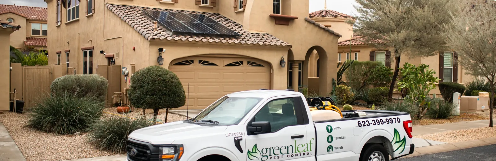 Greenleaf truck at customers home