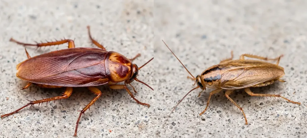 American and German cockroach comparison  - AI Assisted Image